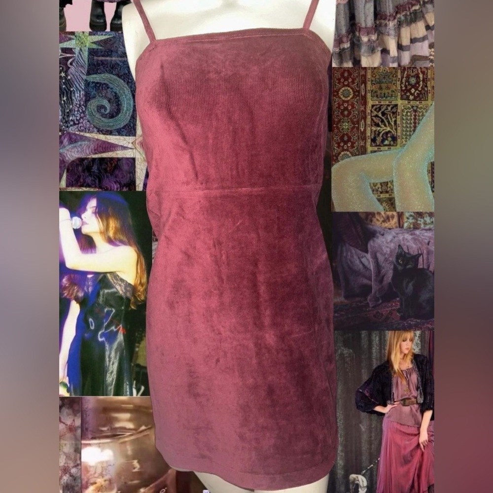 Forever 21 Burgundy corduroy mini bodycon dress